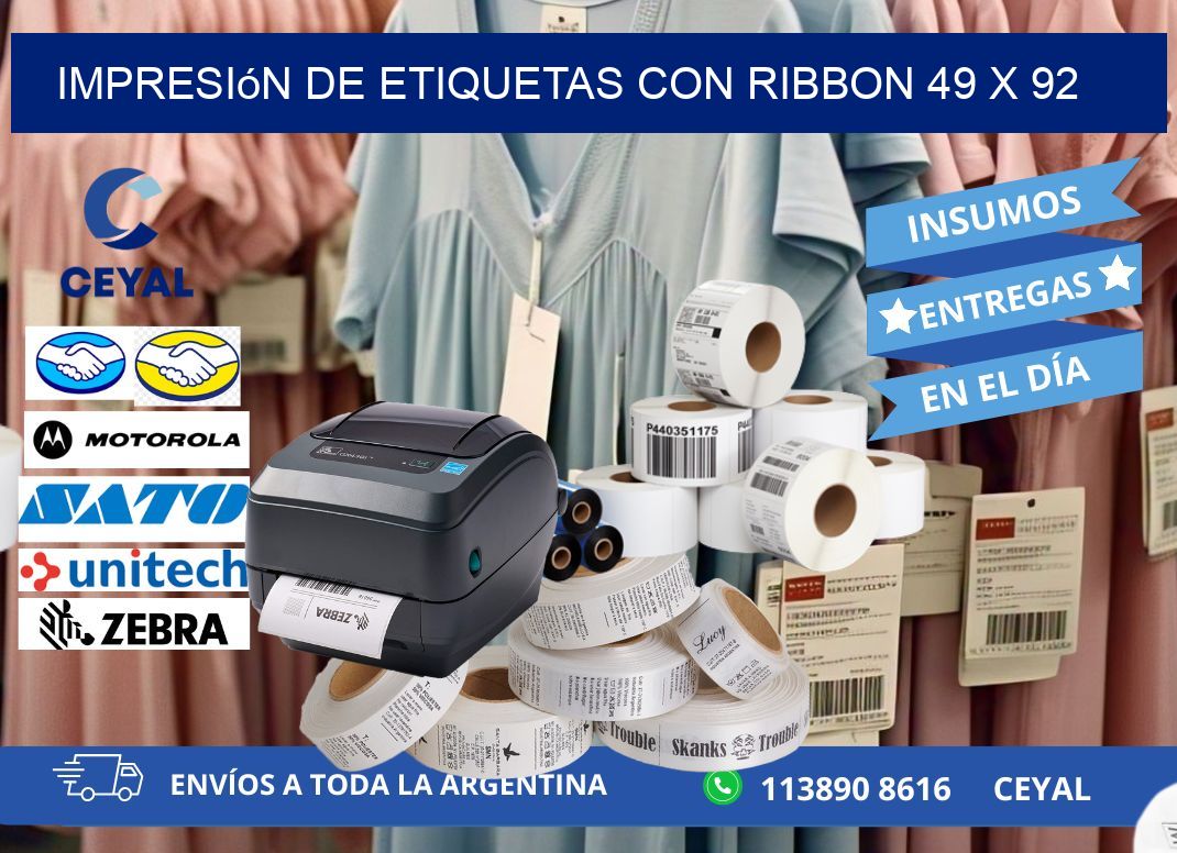 impresión de etiquetas con ribbon 49 x 92