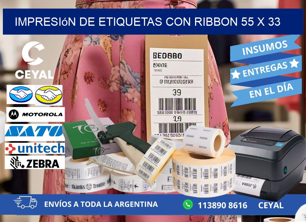 impresión de etiquetas con ribbon 55 x 33