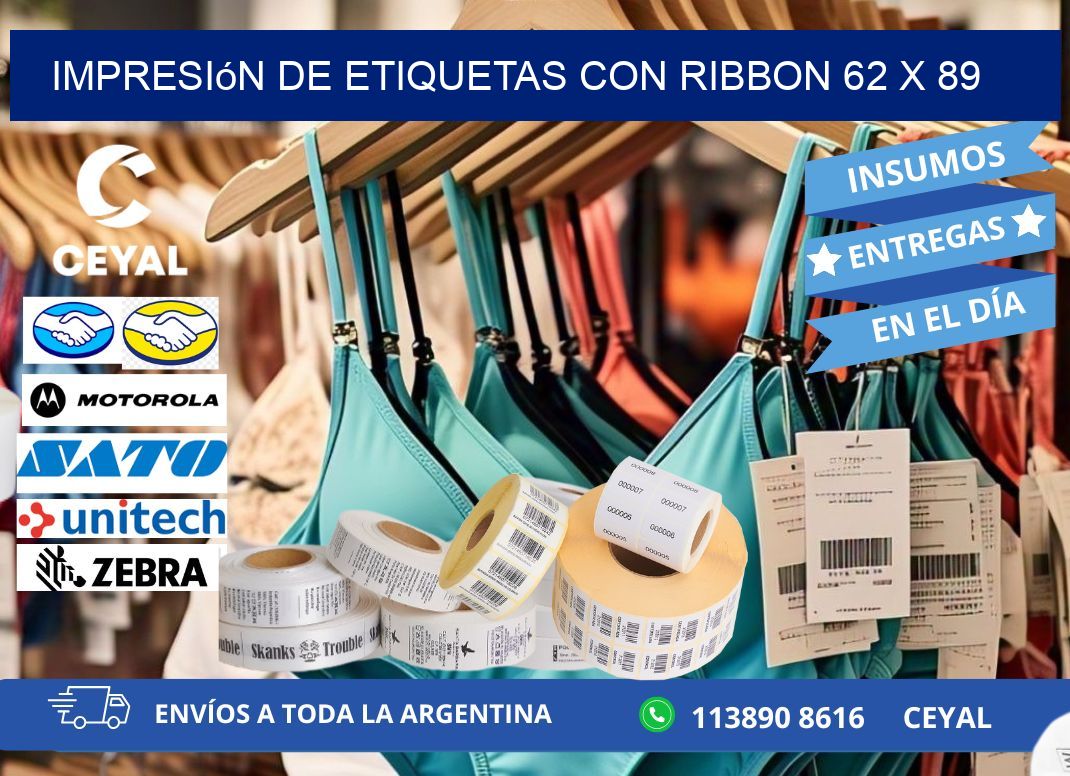 impresión de etiquetas con ribbon 62 x 89