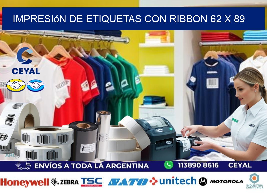 impresión de etiquetas con ribbon 62 x 89