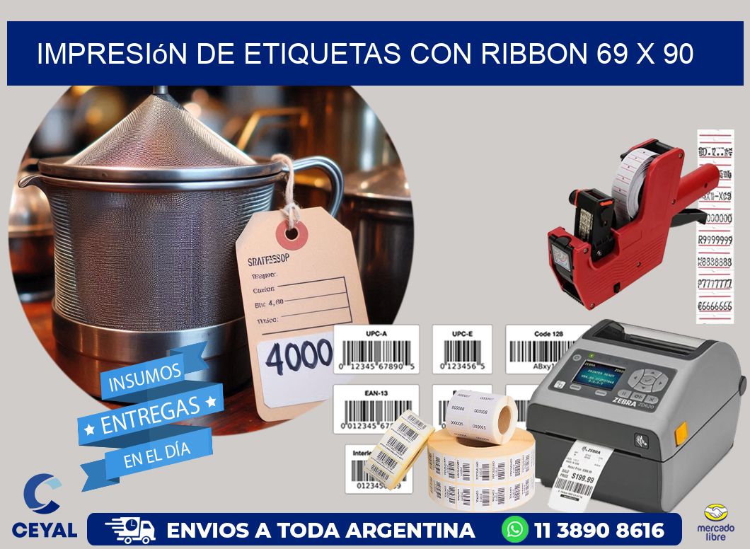 impresión de etiquetas con ribbon 69 x 90