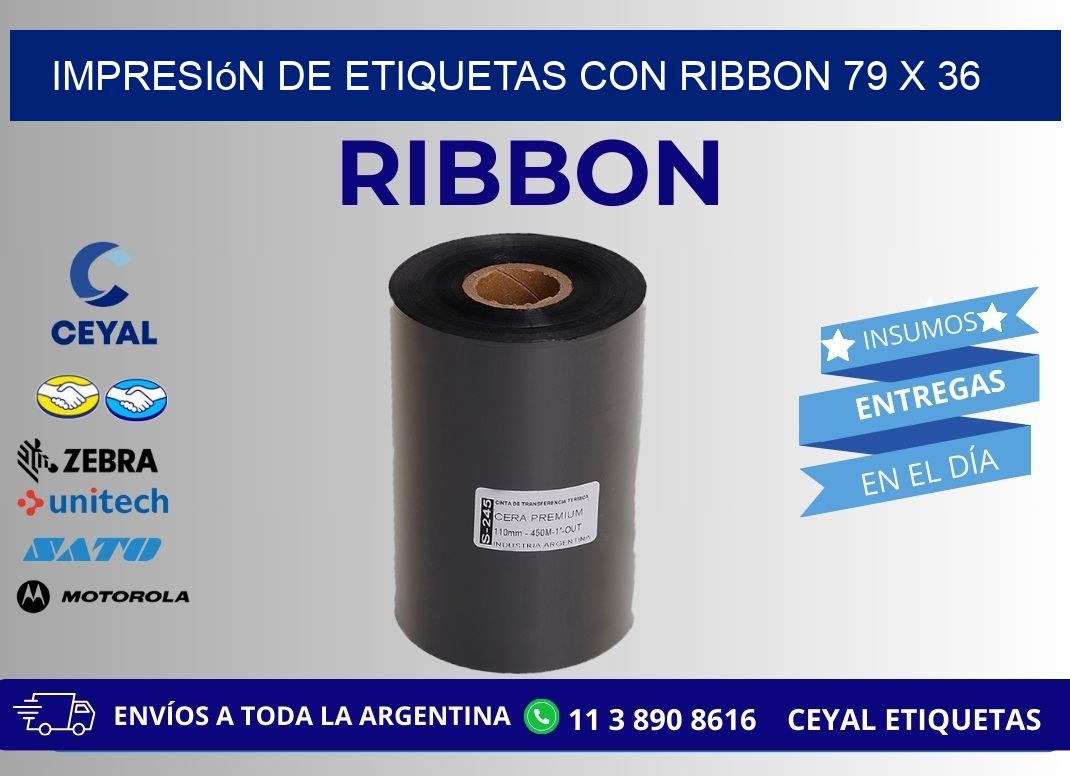 impresión de etiquetas con ribbon 79 x 36