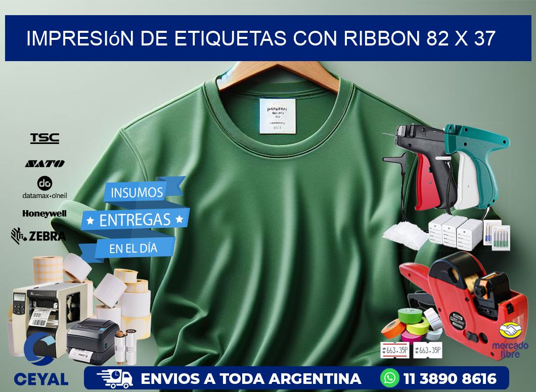 impresión de etiquetas con ribbon 82 x 37