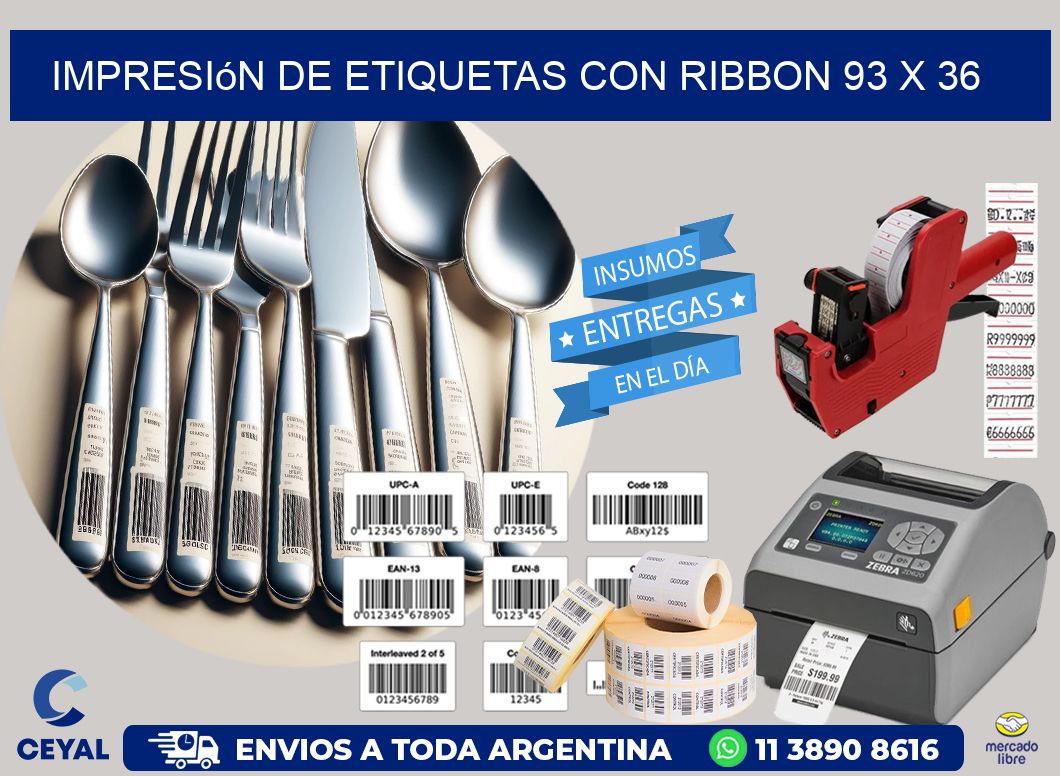 impresión de etiquetas con ribbon 93 x 36
