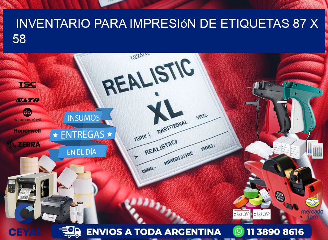 inventario para impresión de etiquetas 87 x 58