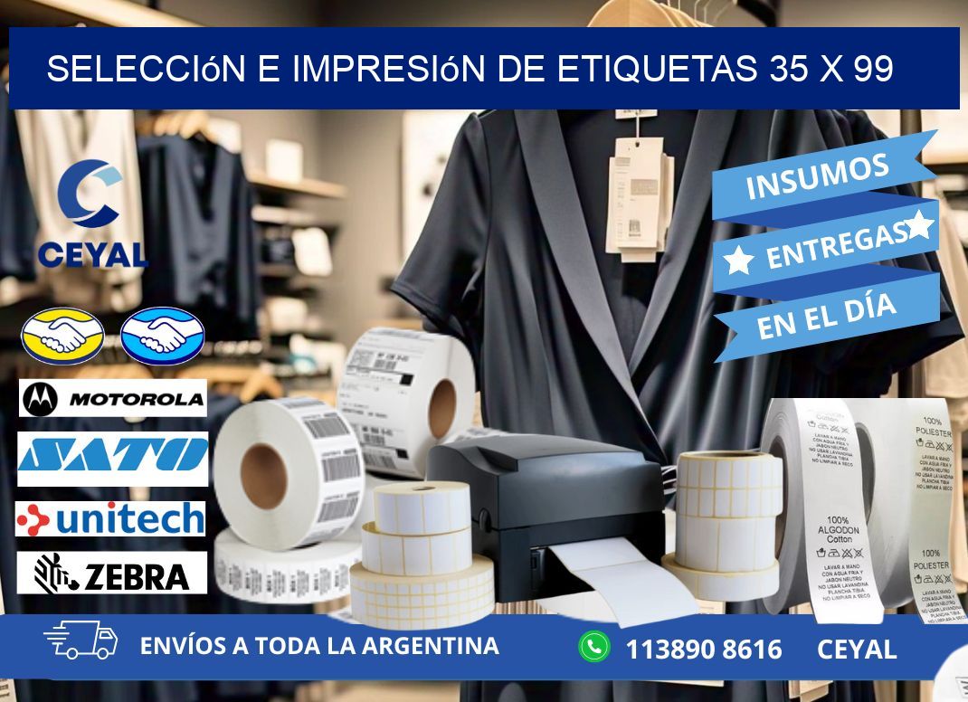 selección e impresión de etiquetas 35 x 99