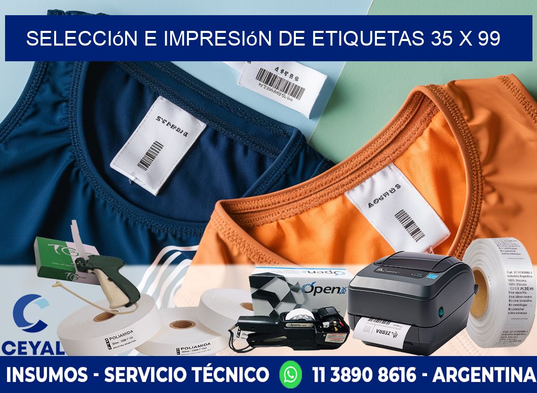 selección e impresión de etiquetas 35 x 99