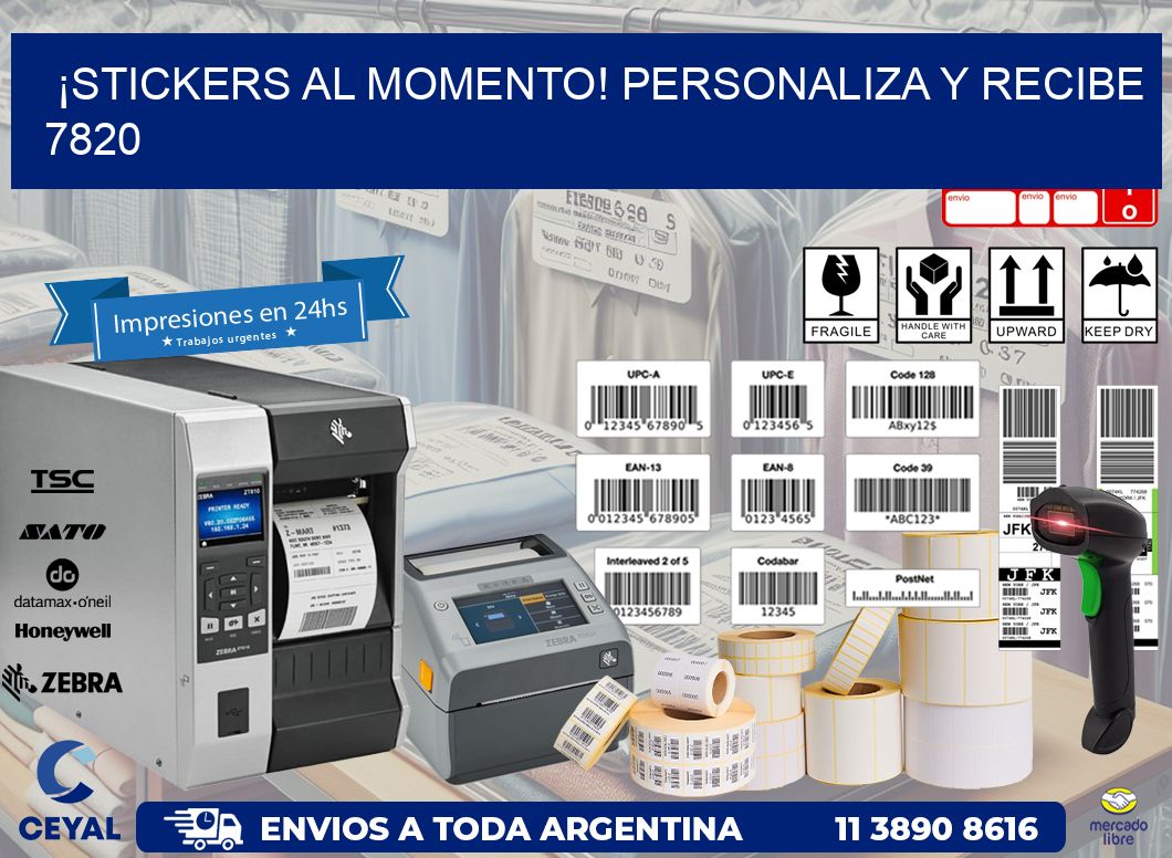 ¡Stickers al Momento! Personaliza y Recibe 7820