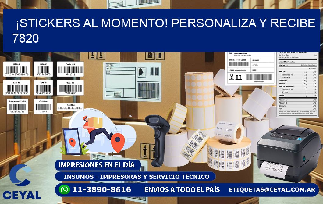 ¡Stickers al Momento! Personaliza y Recibe 7820