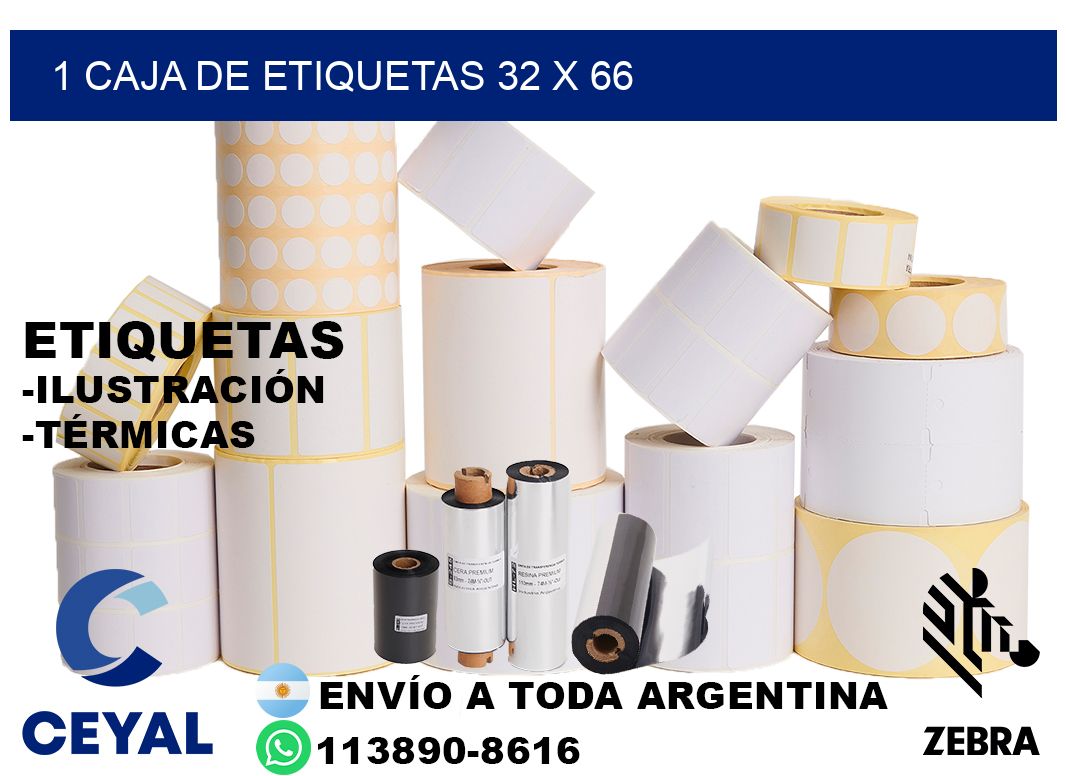 1 caja de etiquetas 32 x 66