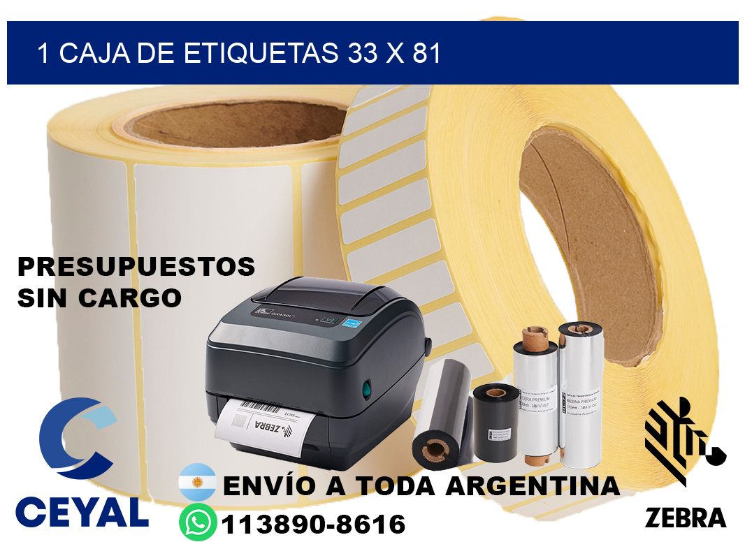 1 caja de etiquetas 33 x 81