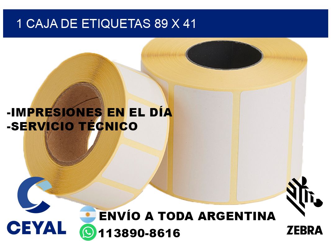 1 caja de etiquetas 89 x 41