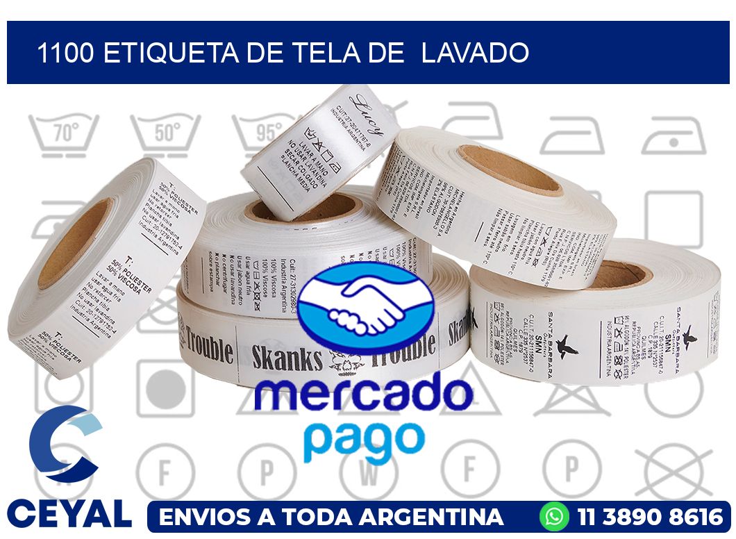 1100 etiqueta de tela de  lavado