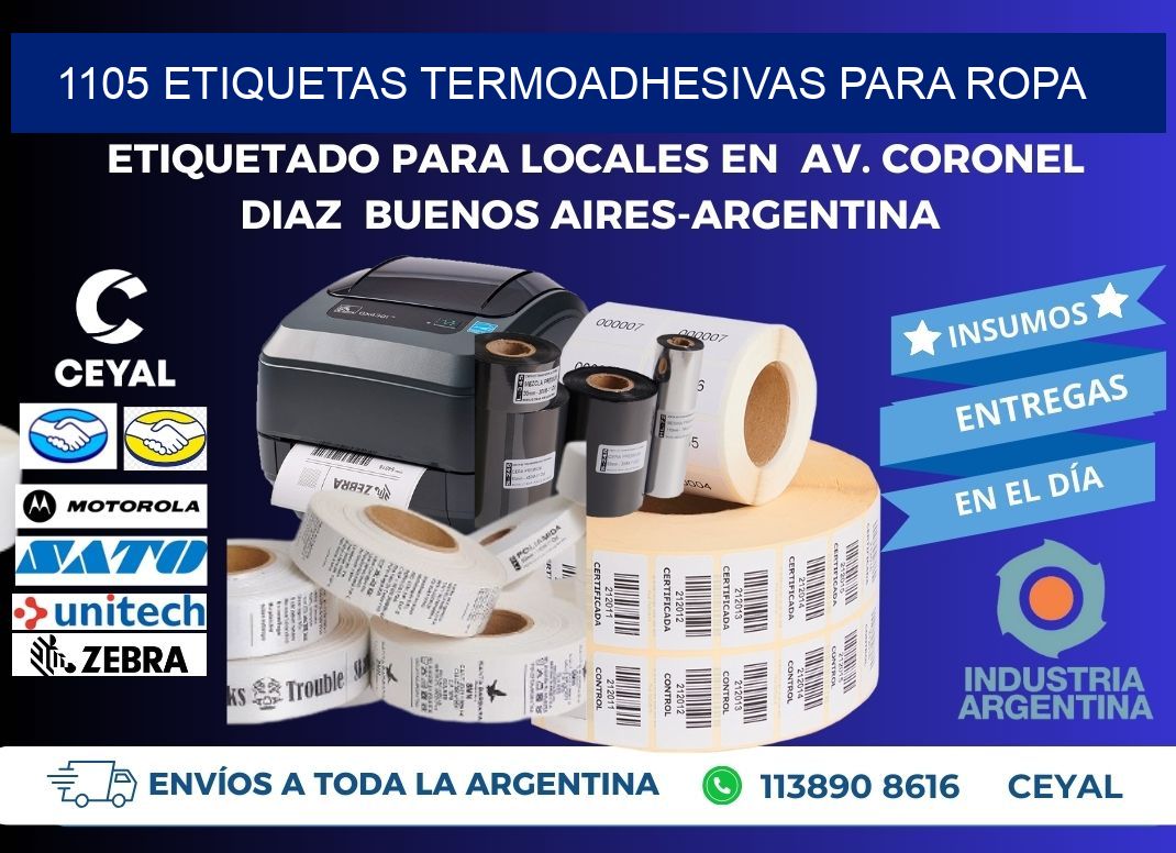 1105 Etiquetas termoadhesivas para ropa