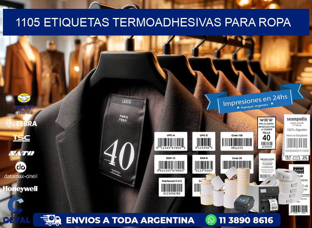 1105 Etiquetas termoadhesivas para ropa
