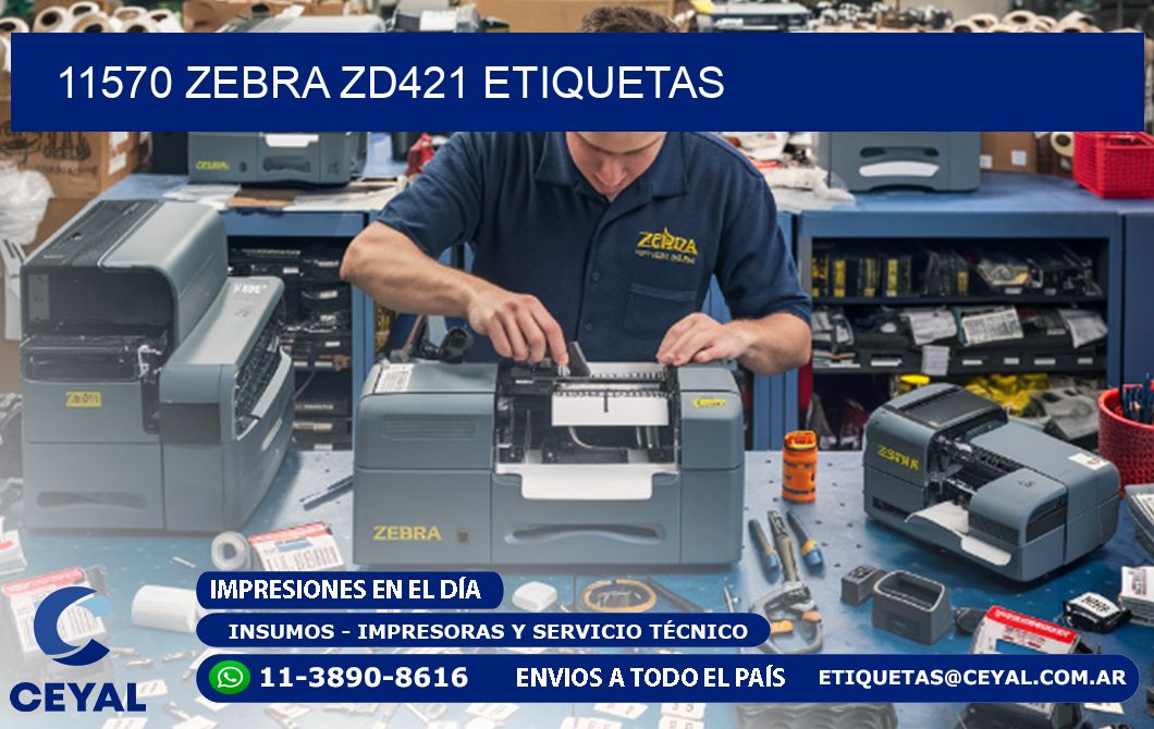 11570 Zebra ZD421 etiquetas