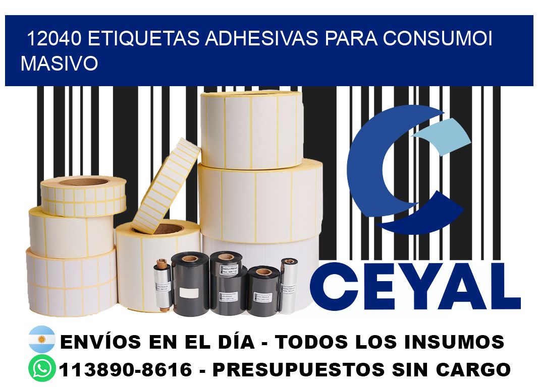 12040 Etiquetas adhesivas para consumoi masivo