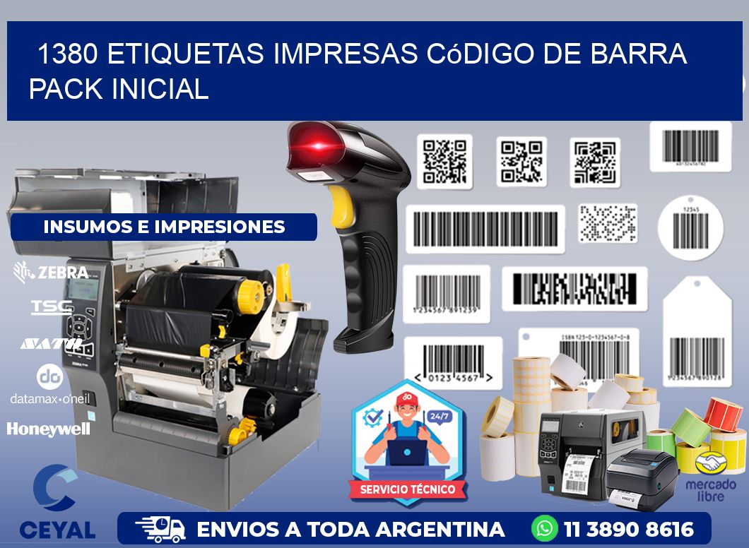 1380 Etiquetas Impresas código De Barra Pack Inicial