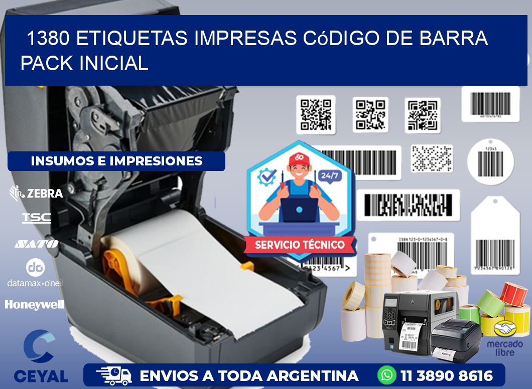1380 Etiquetas Impresas código De Barra Pack Inicial