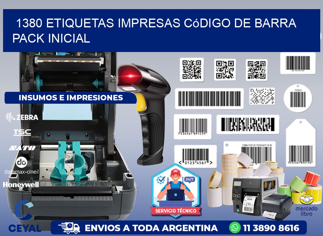 1380 Etiquetas Impresas código De Barra Pack Inicial