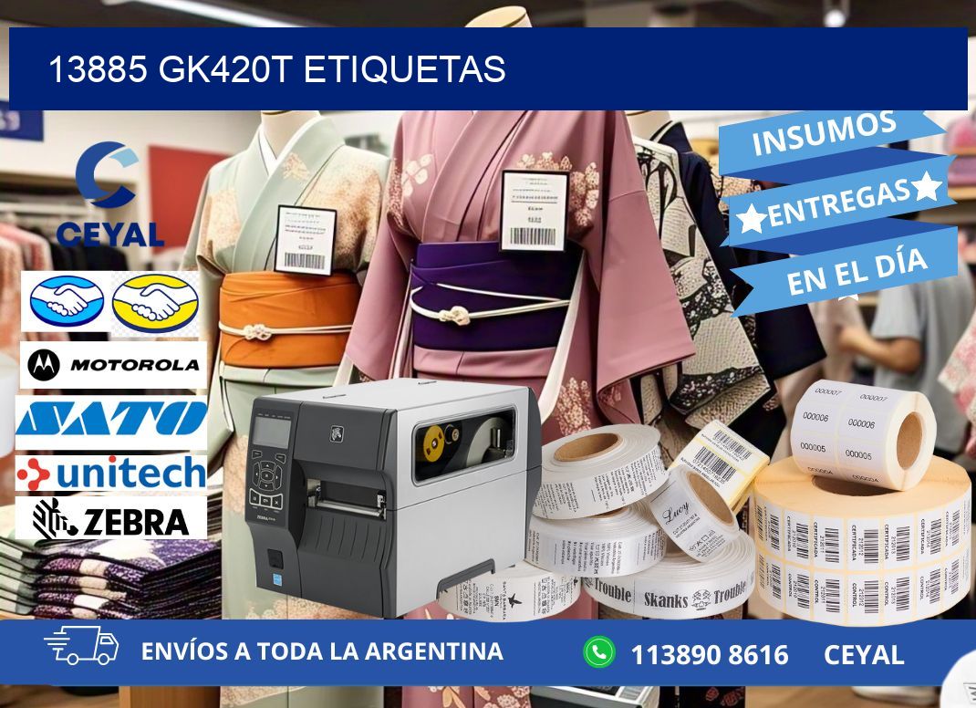 13885 GK420T etiquetas