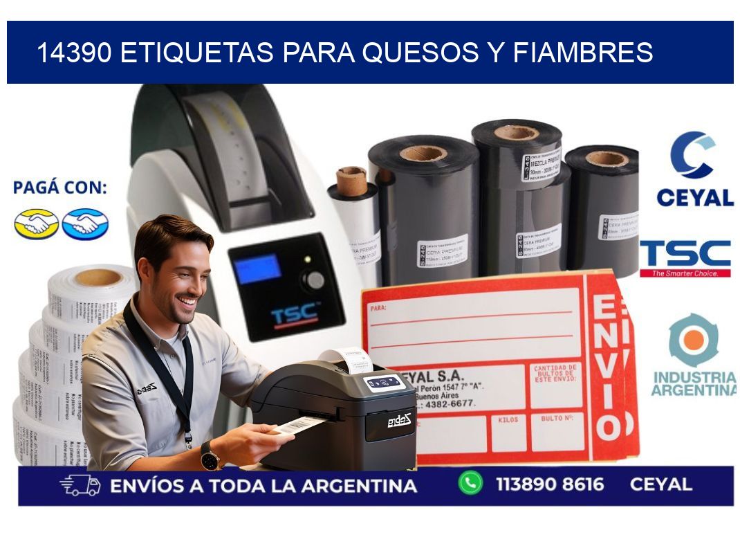 14390 Etiquetas para quesos y fiambres