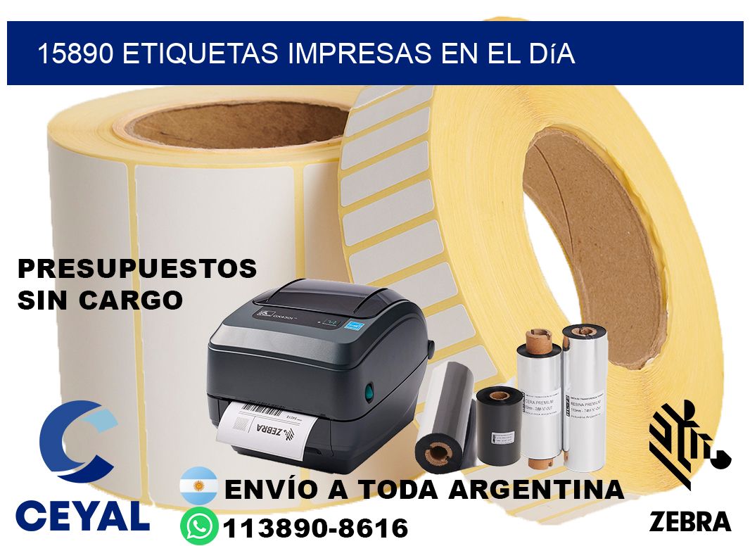 15890 Etiquetas impresas en el día
