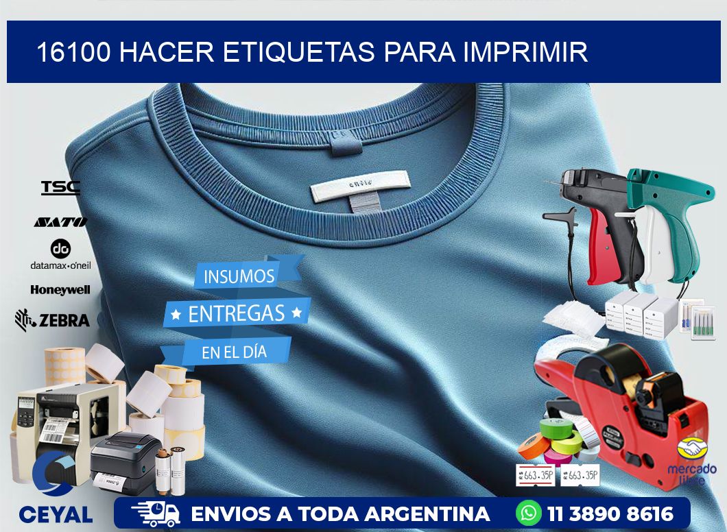 16100 Hacer etiquetas para imprimir