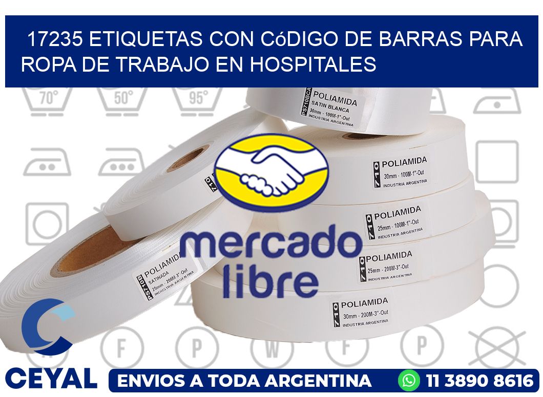 17235 Etiquetas con código de barras para ropa de trabajo en hospitales