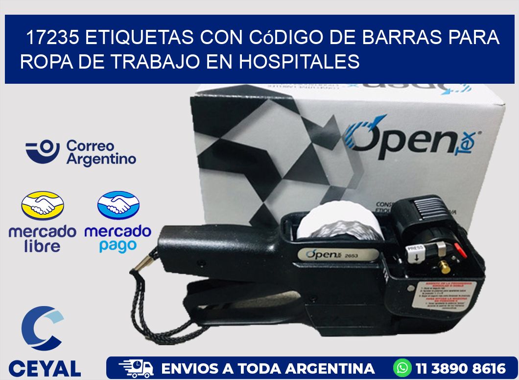 17235 Etiquetas con código de barras para ropa de trabajo en hospitales