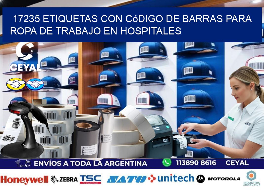 17235 Etiquetas con código de barras para ropa de trabajo en hospitales
