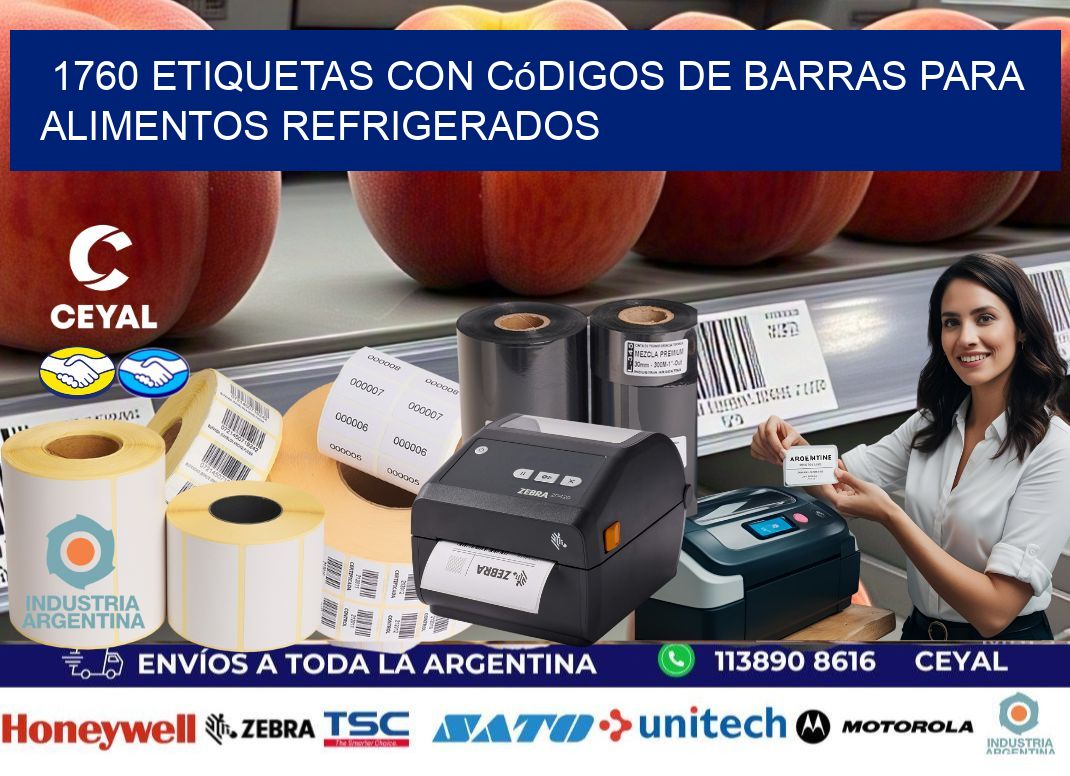 1760 Etiquetas con códigos de barras para alimentos refrigerados
