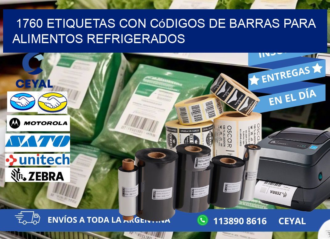 1760 Etiquetas con códigos de barras para alimentos refrigerados