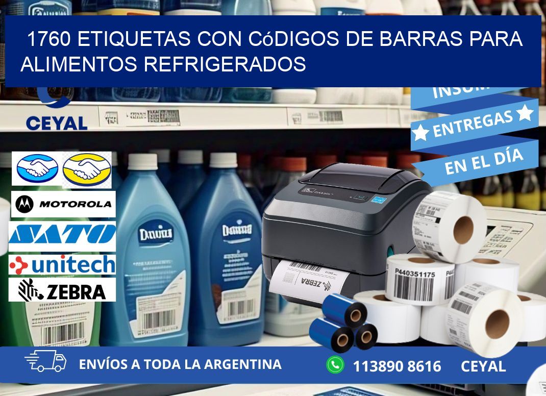 1760 Etiquetas con códigos de barras para alimentos refrigerados