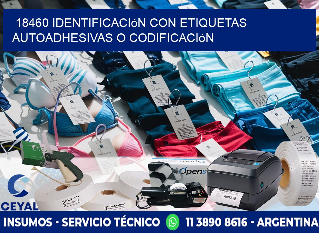 18460 identificación con etiquetas autoadhesivas o codificación
