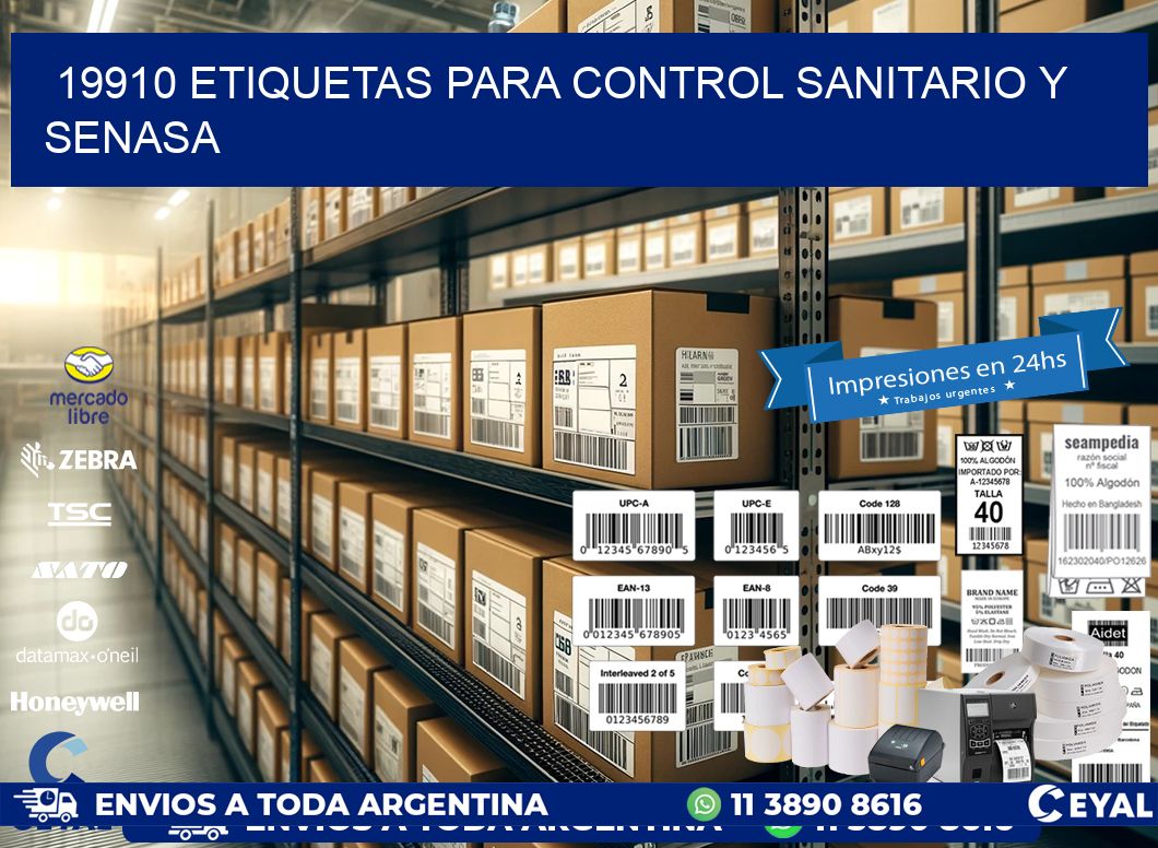 19910 etiquetas para control sanitario y SENASA