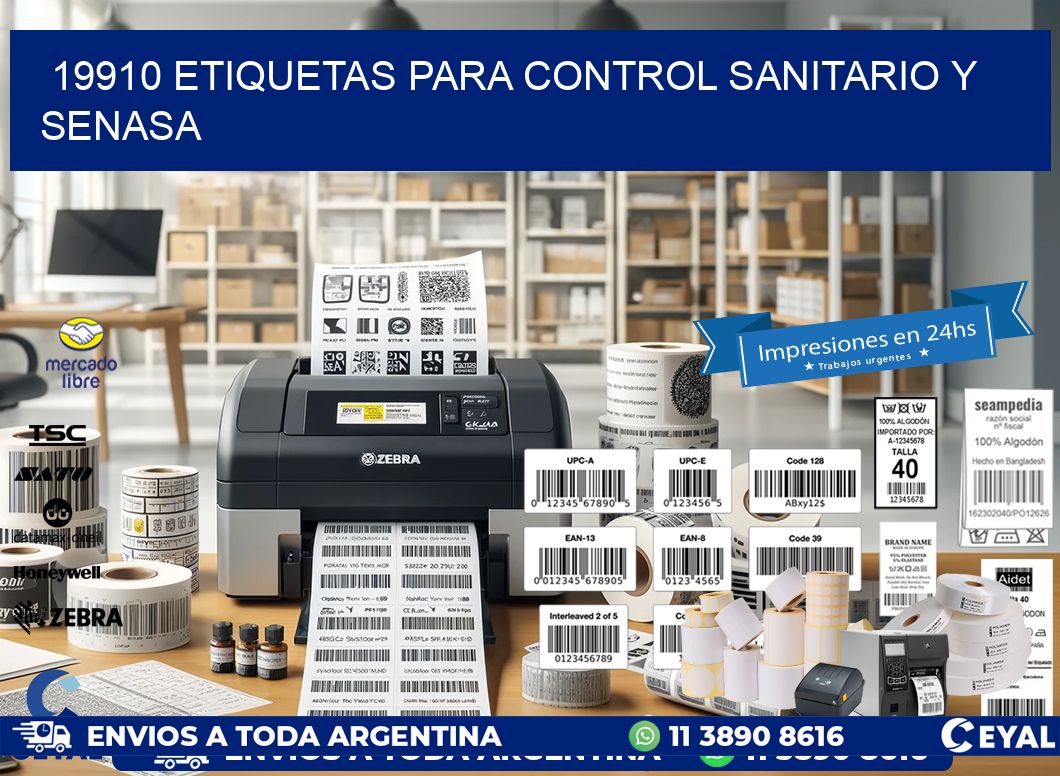 19910 etiquetas para control sanitario y SENASA