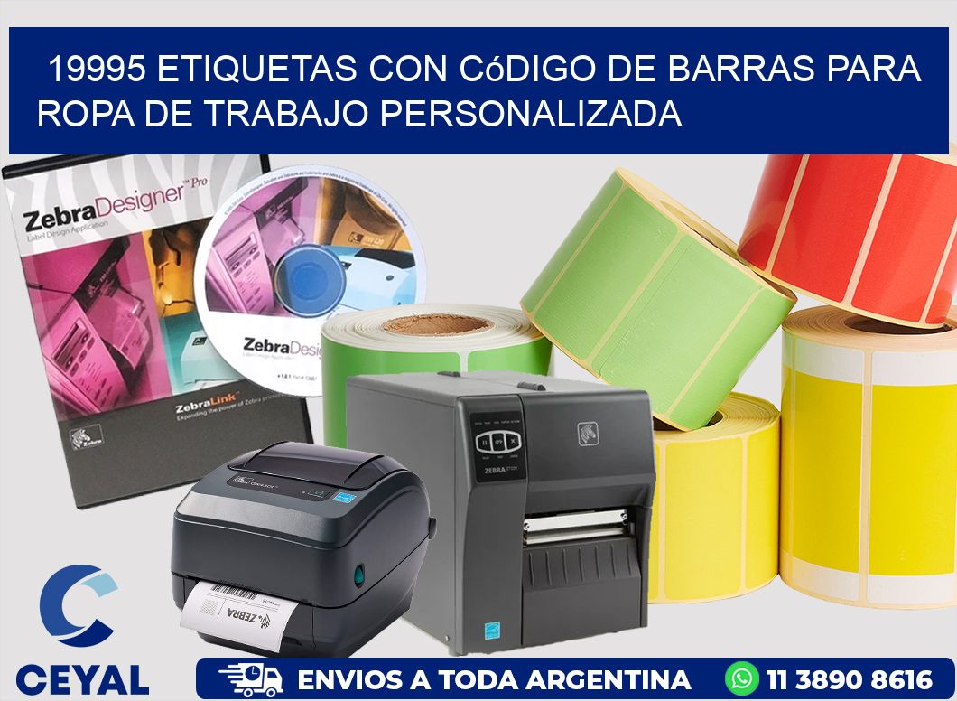 19995 Etiquetas con código de barras para ropa de trabajo personalizada