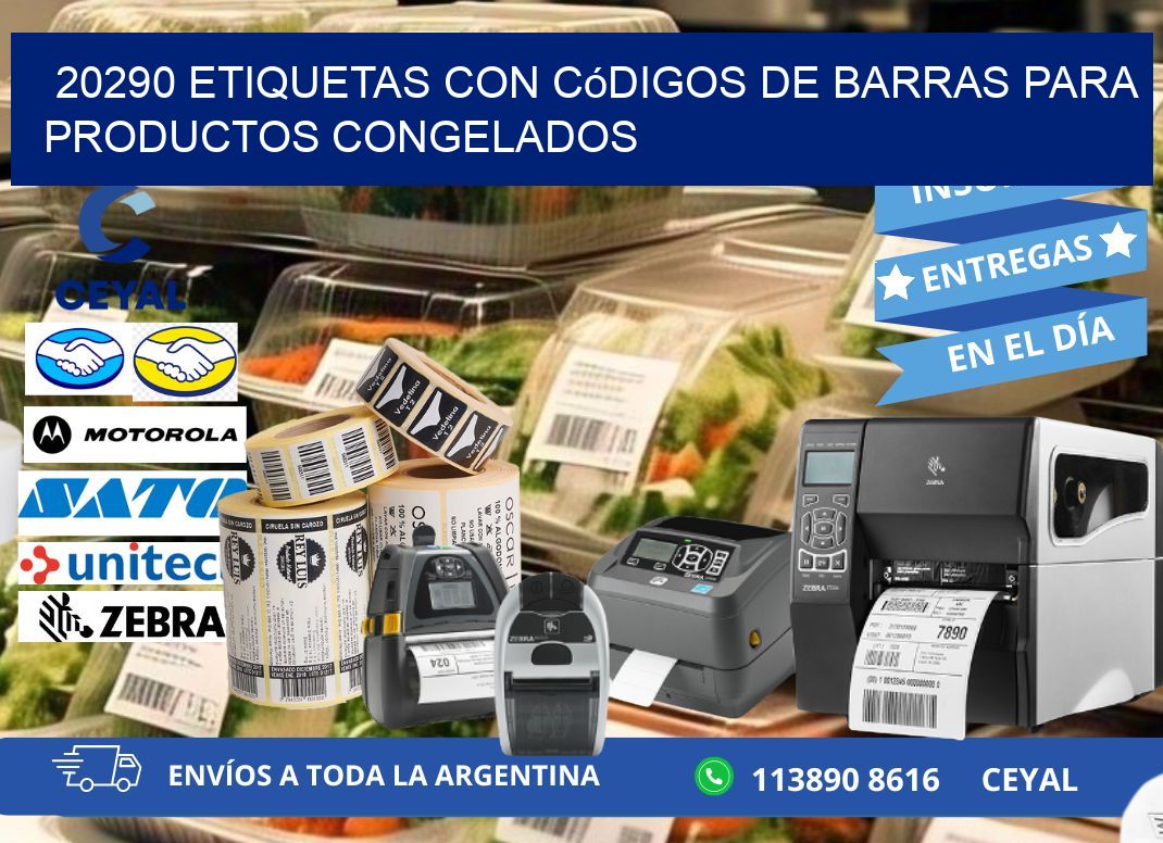 20290 Etiquetas con códigos de barras para productos congelados