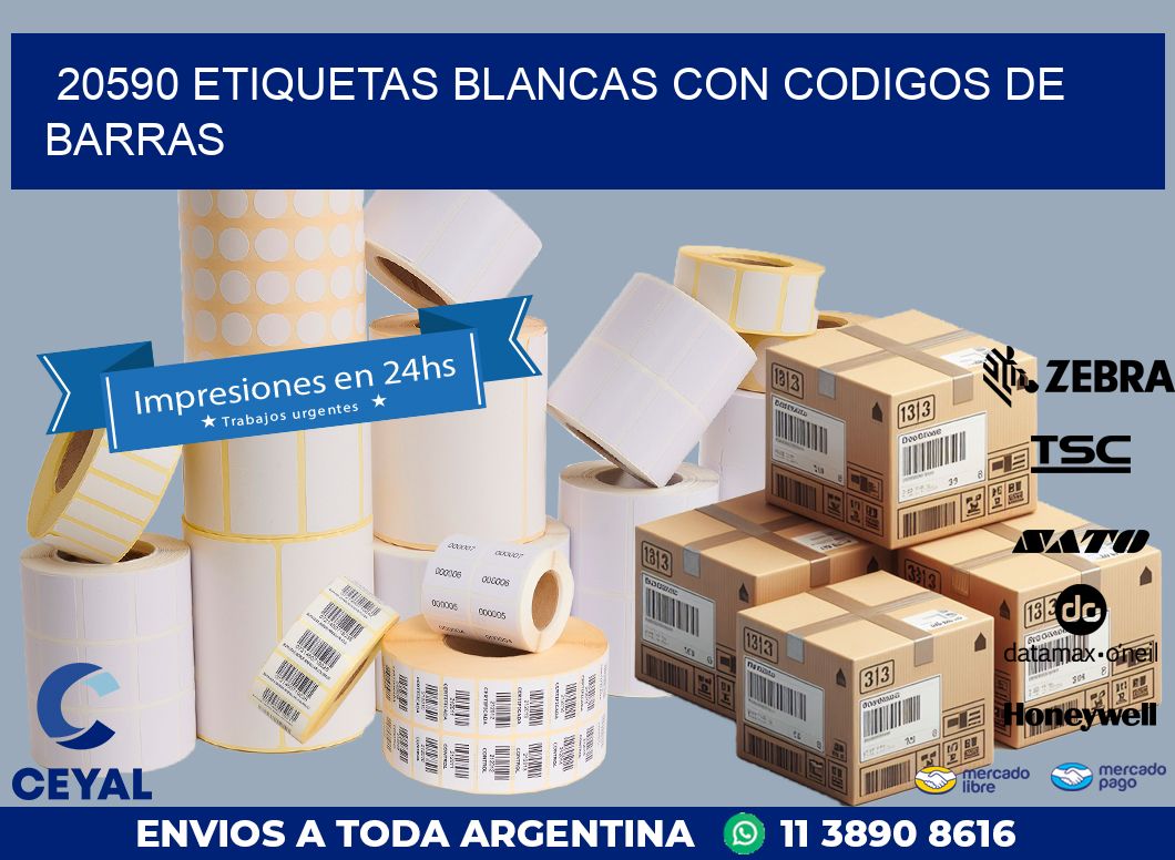 20590 etiquetas blancas con codigos de barras