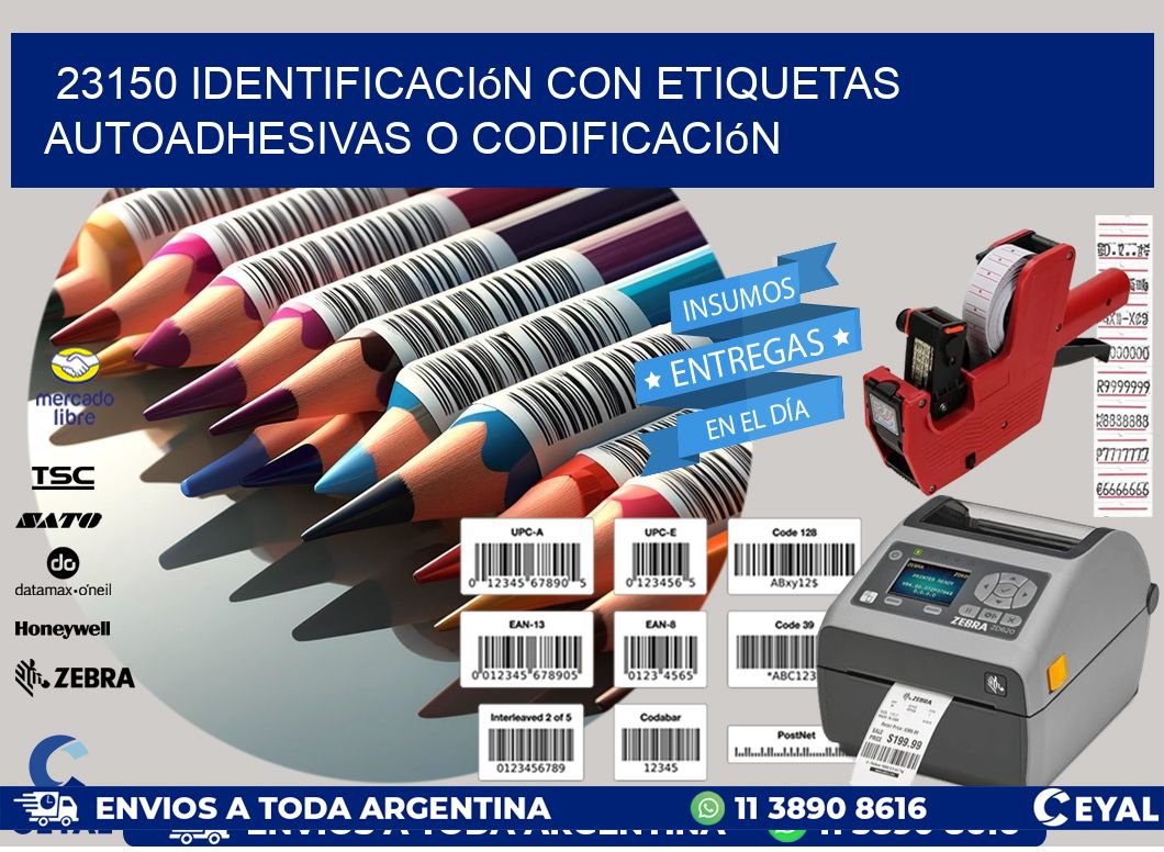 23150 identificación con etiquetas autoadhesivas o codificación