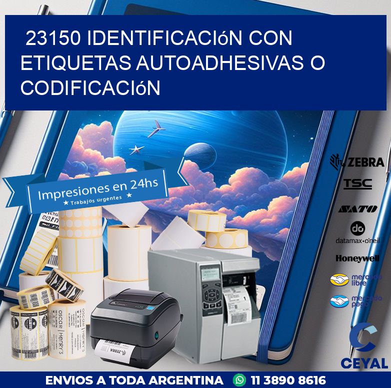 23150 identificación con etiquetas autoadhesivas o codificación