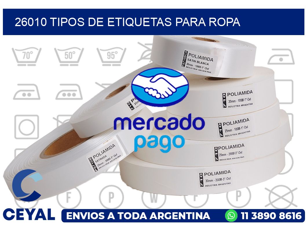 26010 tipos de etiquetas para ropa