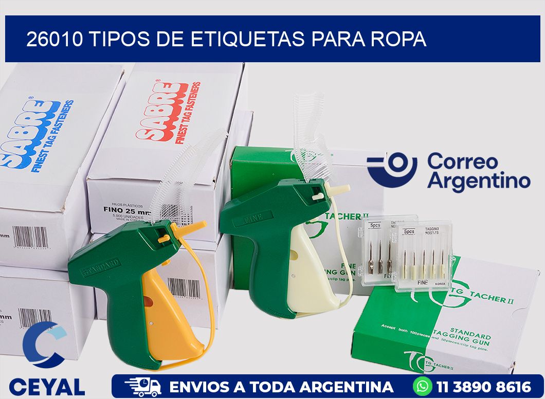 26010 tipos de etiquetas para ropa