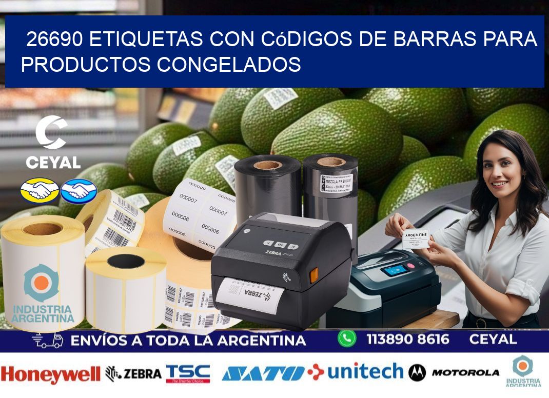 26690 Etiquetas con códigos de barras para productos congelados