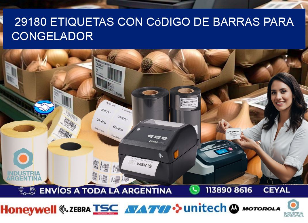 29180 Etiquetas con código de barras para congelador