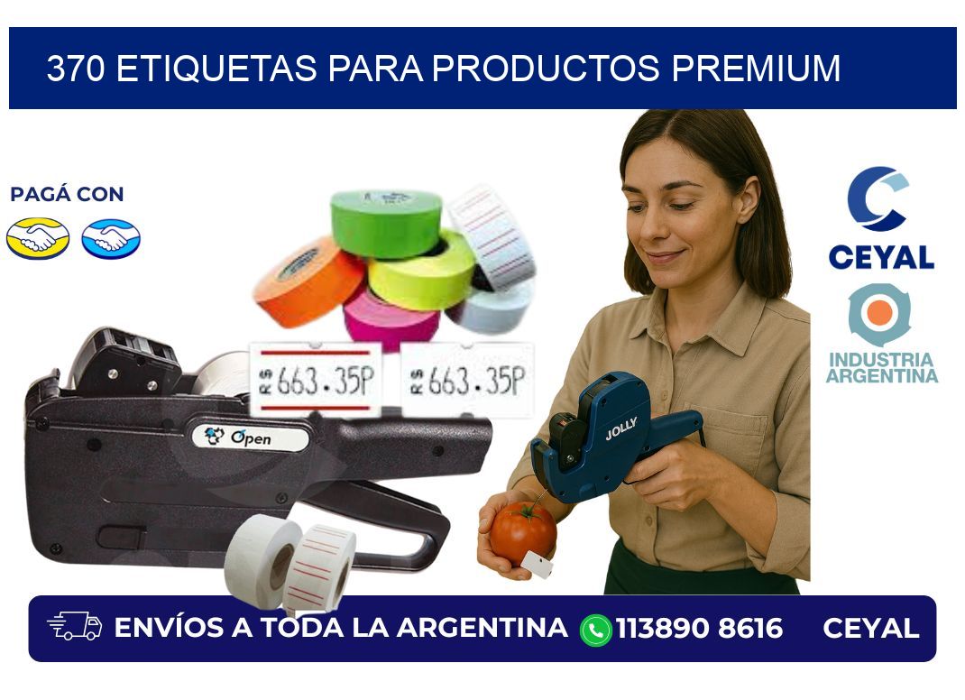 370 Etiquetas para productos premium