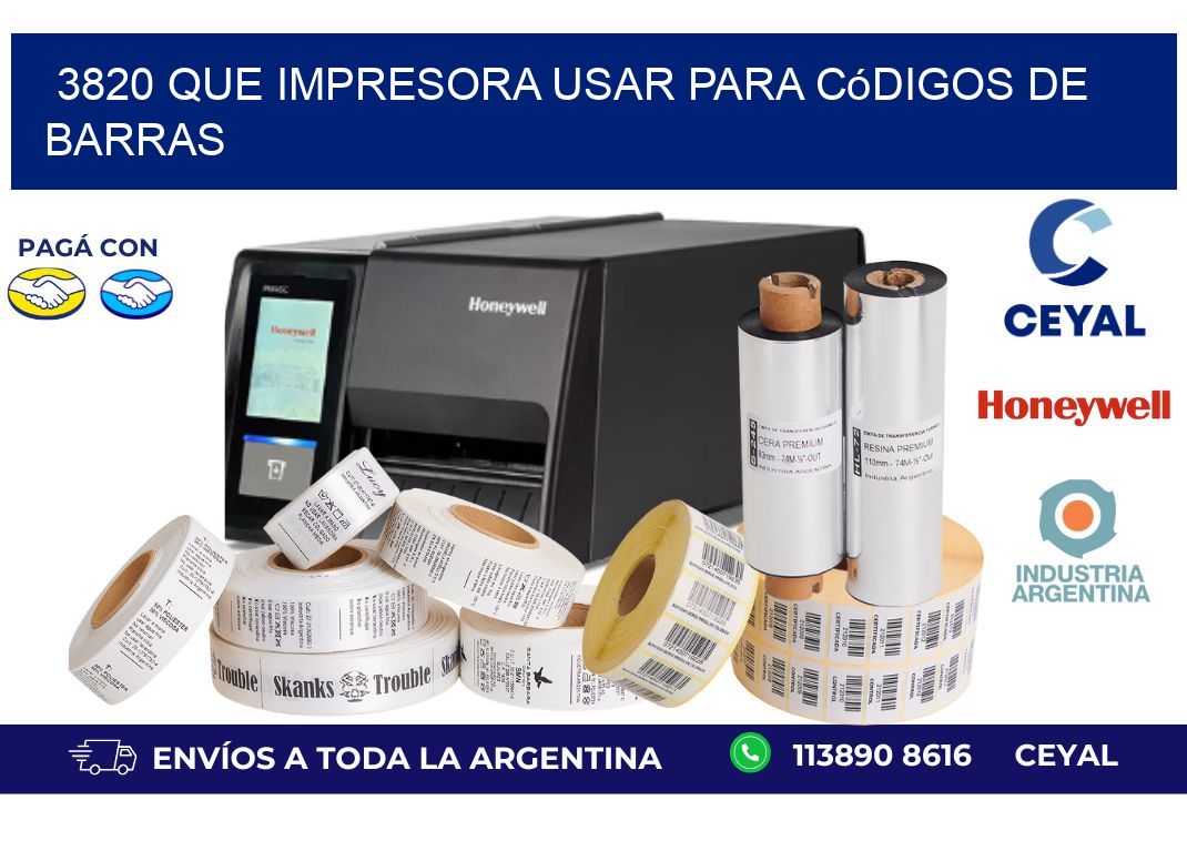 3820 Que impresora usar para códigos de barras