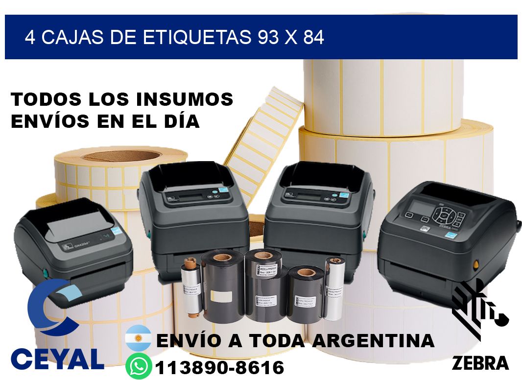 4 cajas de etiquetas 93 x 84