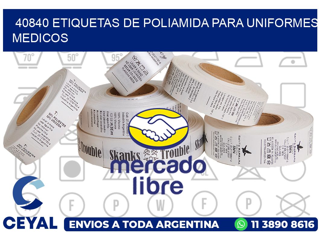 40840 Etiquetas de poliamida para uniformes medicos